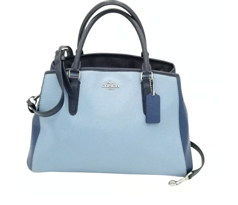 Coach Margot Blue Colorblock Triple Compartment Crossbody