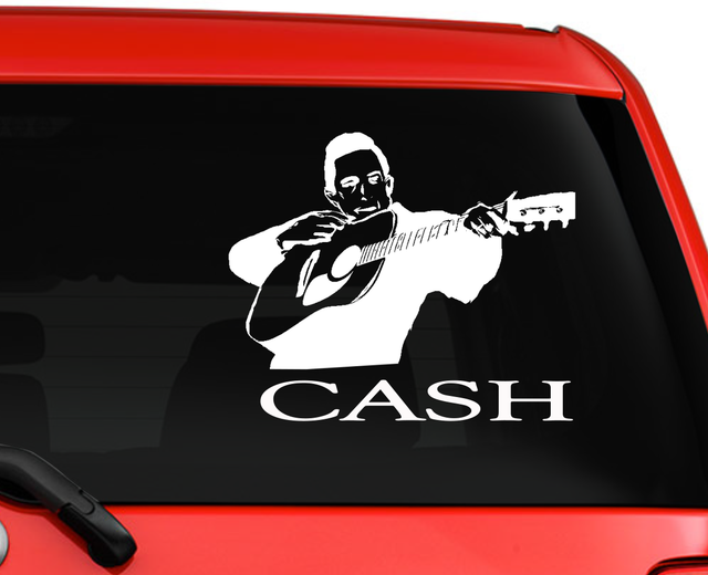 Johnny Cash silhouette car truck laptop window decal sticker 6 inches