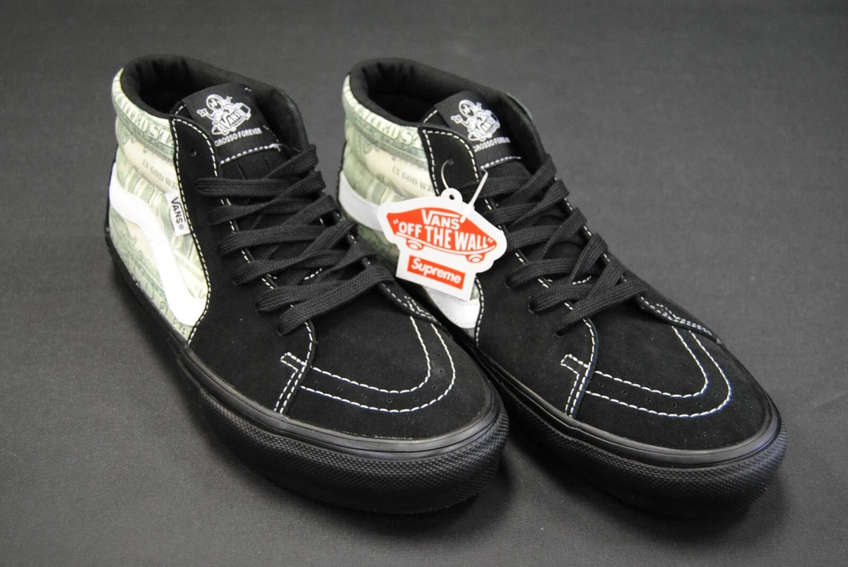 Supreme x Vans Skate Grosso Mid Dollar Bill - Black for sale | eBay