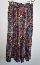 JH Collectibles Wool Rayon Pleated Paisley Midi Skirt Size 6