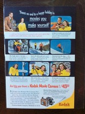 1952 vintage Original color ad Kodak Brownie Movie Camera fantastic condition