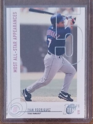 2002 Topps Ten Most All-Star Appearances #117 Ivan Rodriguez Texas Rangers Card