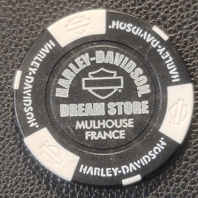 HD DREAM STORE ~ FRANCE ~ (Black/White) International Harley Poker Chip