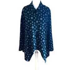 Neslay Textured Layering Jacket Size 1 Black Grey Spot Asymmetric Hem Lagenlook