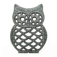 Sungmor Trivet Cast Iron Owl Shaped Black Trivet Stands Holder for Hot Pans Pots