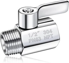 Shower Head Shut Off Valve 304 Stainless Steel Thread Water Flow Control Regulat