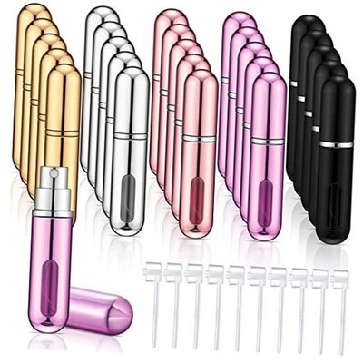 30 Pcs 5ml Refillable Perfume Atomizer Mini Refillable Spray Bottle with 10
