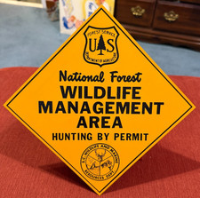 SOUTH CAROLINA DNR US FOREST SERVICE WILDLIFE MANAGEMENT AREA HUNTING FISH Sign