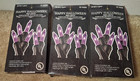 LOT OF 3, HAPPY HALLOWEEN MINI LIGHTS, PURPLE BULBS W/ BLACK CORD, 6 FEET
