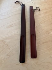 Pair of Solid Wood Shoehorn Lether Strap 15" and 17" Long
