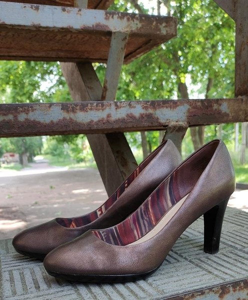 Women Anne Klein Heels Brown Leather 38.5