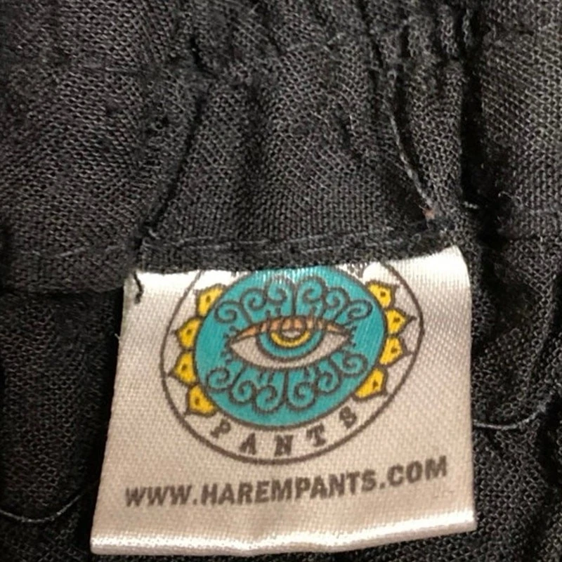 Pantalones holgados para mujer negros tie dye con cordón cintura ajustada pantalones harén talla OS Foto 4 de 4