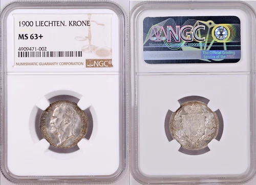 1900 Liechtenstein Silver Krone John Johann II NGC MS63+