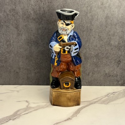 1970's Handpainted Alberta's Mold Ceramic Rum Pirate Decanter Barware