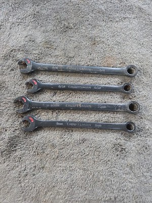 Craftsman Tools 4 Pc Open End Ratcheting Combo Wrench Set A-AD Black