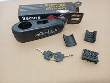 Cafs-Lock Motorbike/Scooter Handlebar Brake Anti-Theft Lock With Keys Black New