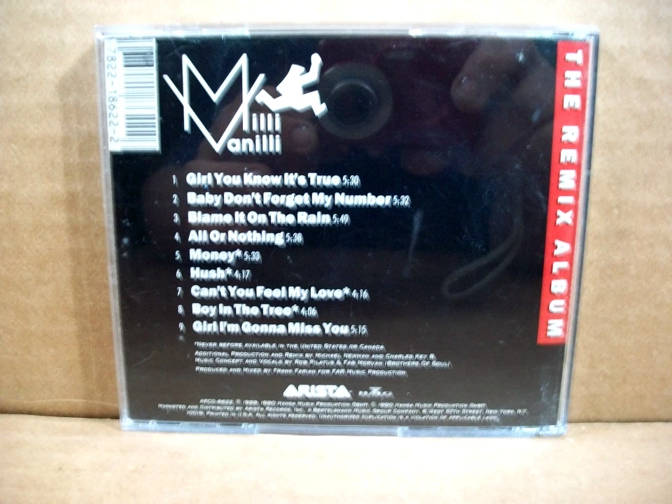 Milli Vanilli - The Remix Album (CD, 1990, Arista) Foto 2 de 4