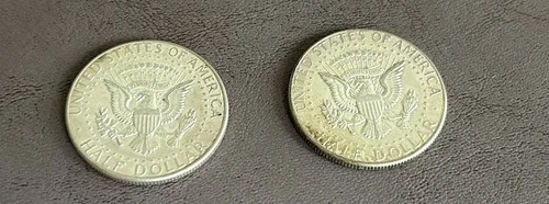 1964 Set of 2 - 90% Silver John F Kennedy JFK Half Dollar Circulated Very Fine