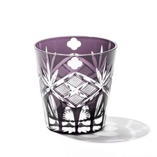 Taburo Kobo Edo Kiriko Old Glass Yotsuba Genroku Purple TB90625-4M Whiskey Cup