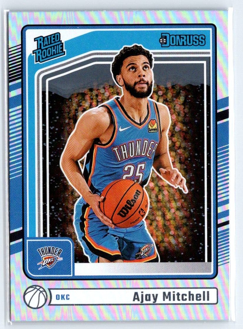 2024-25 Panini Donruss - Rated Rookie Ajay Mitchell #218 Holo Winter (RC)