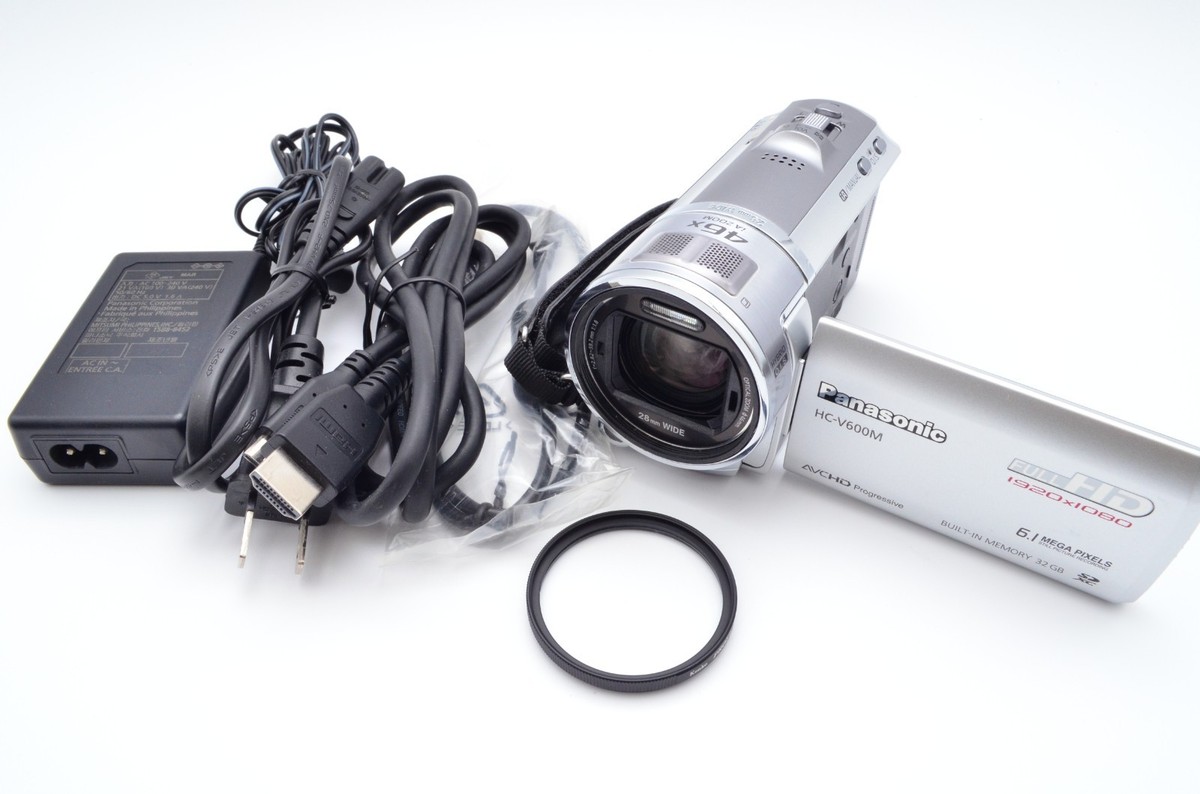 MINT】 Panasonic HC-V600M Camcorder Silver Fully Working w/ AC