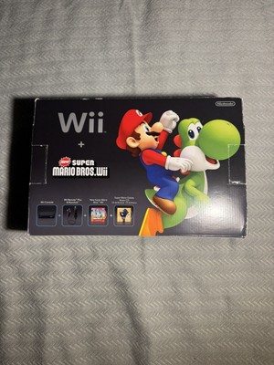 Nintendo Wii New Super Mario Bros Bundle Edition Black Console with Box CIB