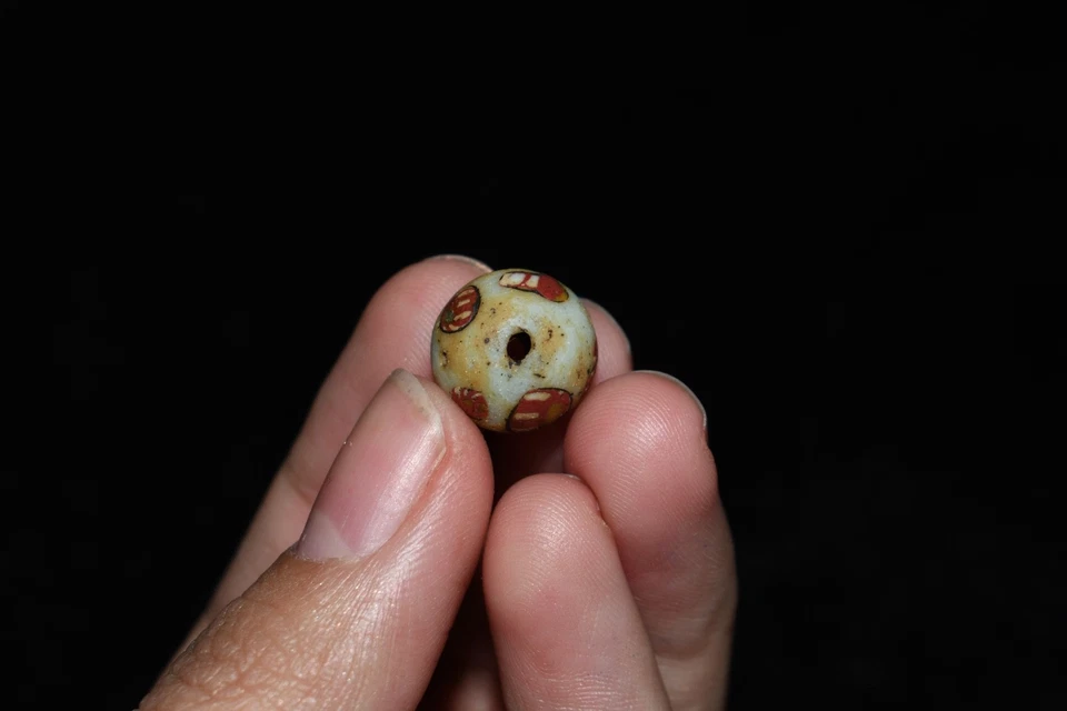 Древняя мозаика Габри стеклянная бусина с украшенным узором около 1-5 века нашей эры - Изображение 2 из 4