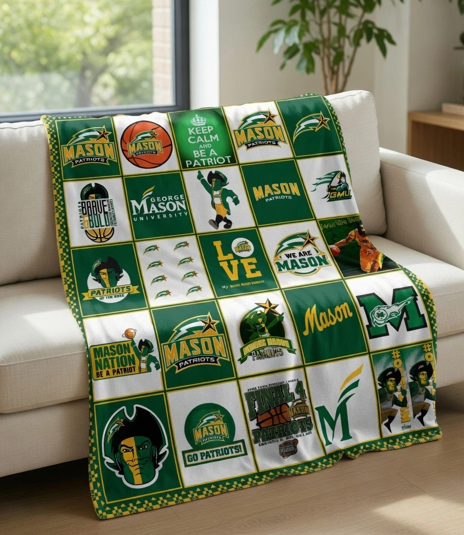 College Mascot Sports Flannel Blanket Stadium Fan Gift Throw