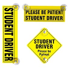 3PCS Student Driver Sticker for Car Window, Removable New Driver Please Be Pa...