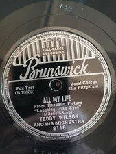 Ella Fitzgerald & Teddy Wilson Brunswick 78 ALL MY LIFE 8116 MINT COND. E+ L👀K