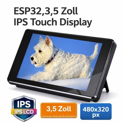 ESP32 3,5 Zoll IPS Touch Display 480x320 LCD   WLAN BT   WIFI -  Arduino LVGL