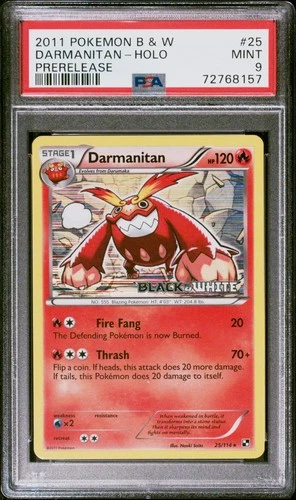 PSA 9 Darmanitan - (Prerelease) 25/114 Black & White Holo Pokemon