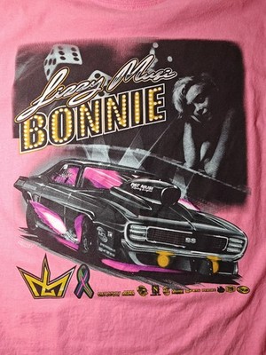 Rare 2024 XL Lizzy Musi  BONNIE  1969 Camaro Drag Racing T-Shirt   