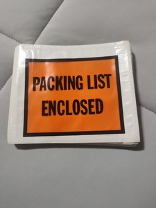 Packing List Enclosed Envelope Pouches  5.5" X 4.5" Full-Face shipping safe