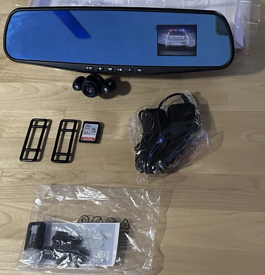 HD Mirror Cam Rearview Mirror Camera MO 2.3 Dash Cam Recorder New Open Box - Image 3 of 4
