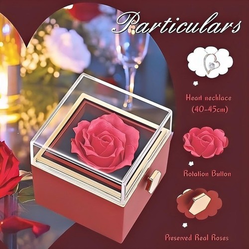 Eternal Red Rose Revolving Box - Built-in A Delicate Necklace, Revolving Box ... - Picture 5 of 8
