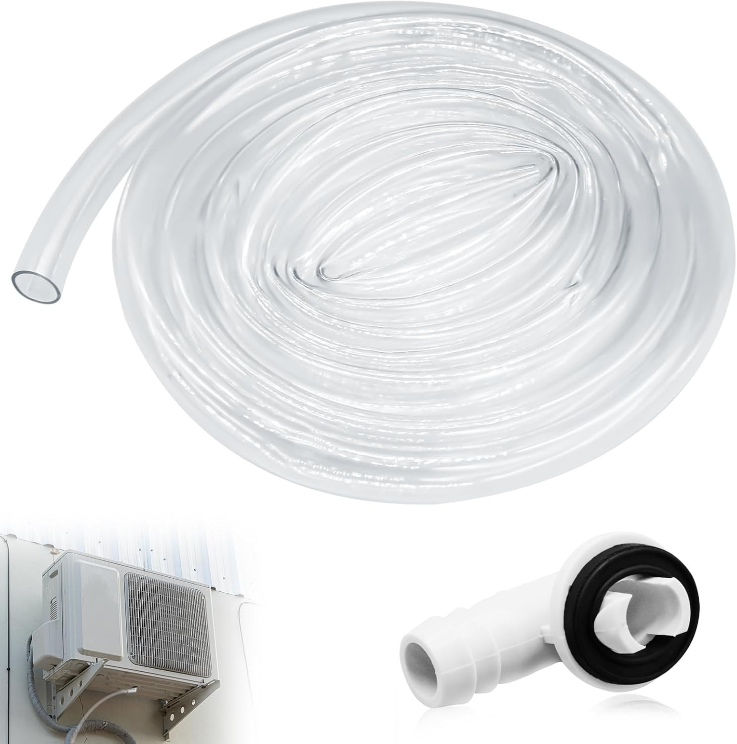 6Ft Portable Air Conditioner Drain Hose, 3/5 Inch Leakproof AC Drain Hose Kit, U