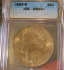 1882 O Morgan silver dollar -  ICG MS 64+, Fully toned Obverse, 5380