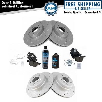 Front & Rear Ceramic Brake Pad & Performance Rotor Kit w/ Chemicals for BMW