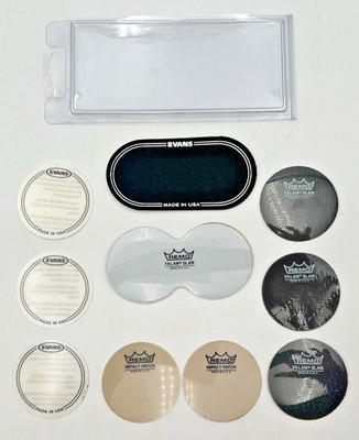 (10) REMO & EVANS FALAM SLAM & IMPACT PATCH 2.5'' & DOUBLE DRUM PATCH