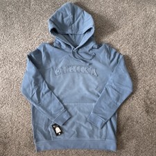 Ethika Men's Blue Pullover Hoodie Embroidered Logo Drawstring Pockets L Cotton