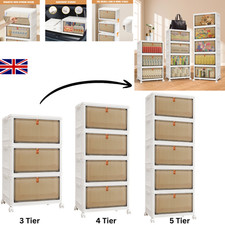Large Folding Storage Box Stackable Case Cabinet Closet Home Organizer on Wheels