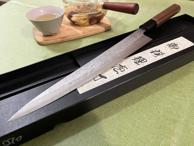 #ad Hand Forged Sujihiki Slicer 270mm Hitachi SKD 11 Japanese Steel Ebony Handle $129.00