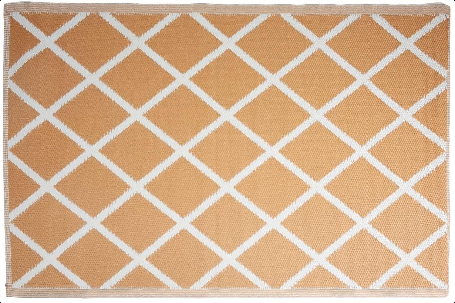 Picnic Blanket Camping Mat Outdoor Rug Orange Diamond 90 x 180cm