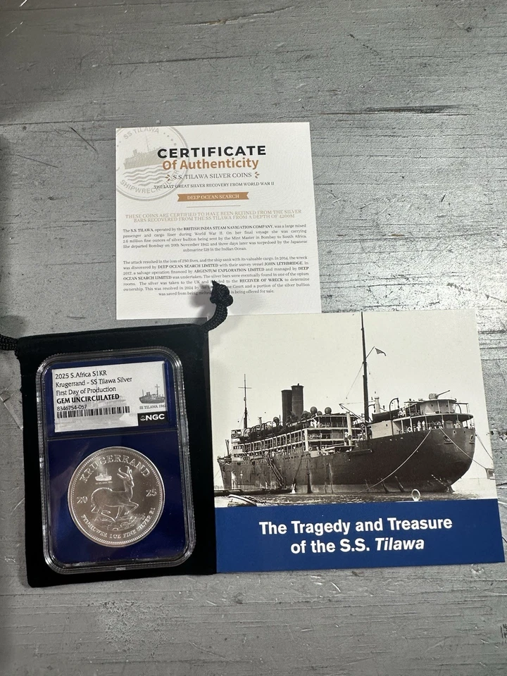 2025 1 oz Silver Krugerrand Struck From SS Tilawa Shipwreck Silver NGC Gem Unc - Image 3 of 4