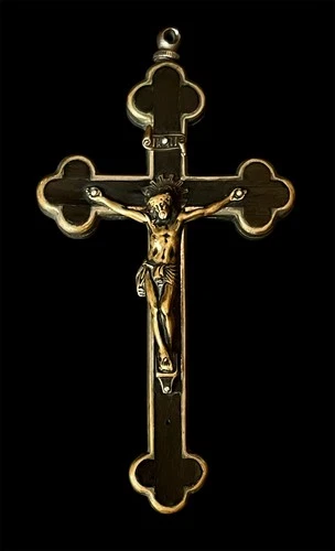 old relic  BISHOP'S PECTORAL CROSS B.MARIAE V. S.THERESIA A IESU INF. 19Th.