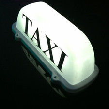 1Pc White 12V TAXI Magnetic Cab Sign Light Rooftop Topper Marker Lamp