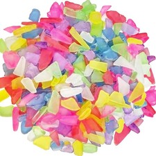 Atoplutly 14oz Colorful Sea Glass Pieces for Home Decor Small, Mixed Color