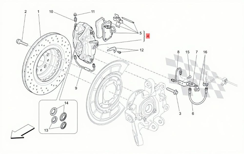 13-19 MASERATI QUATTROPORTE S Q4 REAR LEFT RIGHT BRAKE CALIPER ASSEMBLY SET OEM
