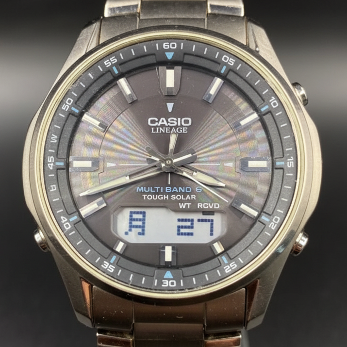 Exc+5] Casio Lineage LCW-M100T Radio Solar Titanium Analog Men's